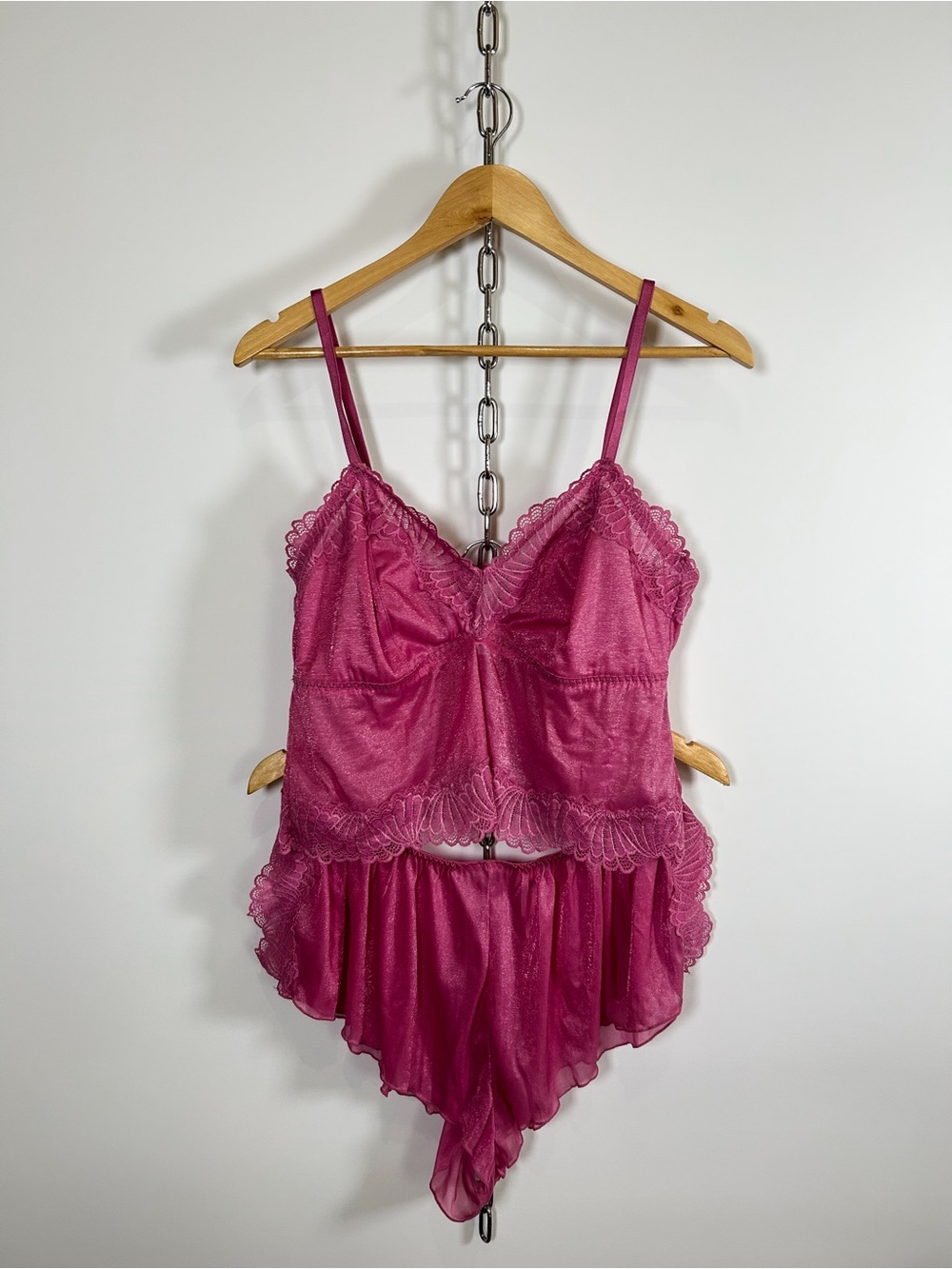 Auden Shimmer Pink Fairy Lounge/Sleep Set w/ Lace Trim